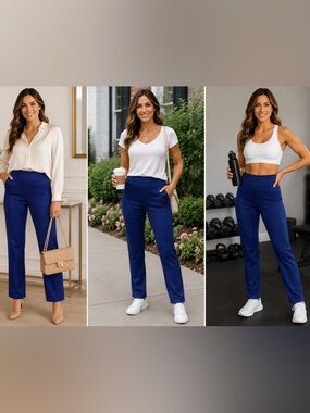 Dear Scarlett Royal Blue Stretch Pants S-3X Office Chic to Athleisure Must-Have